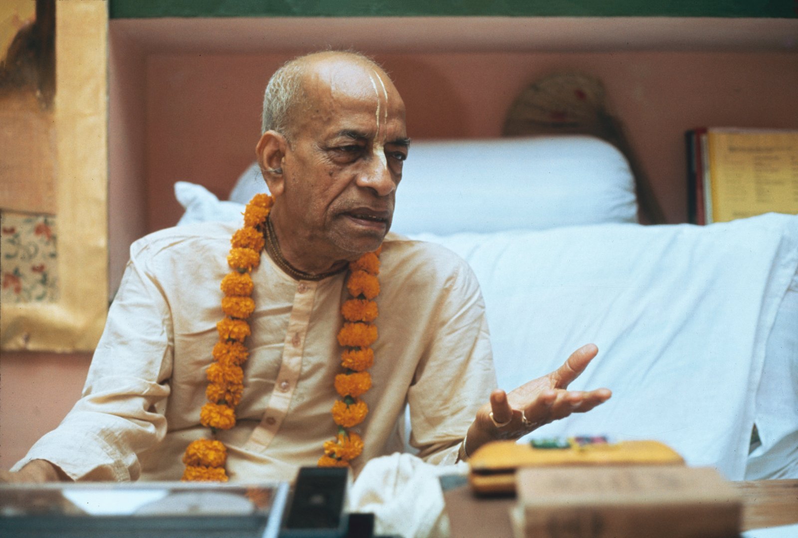 His Divine Grace A.C. Bhaktivedanta Srila Prabhupada walking in Mayapur